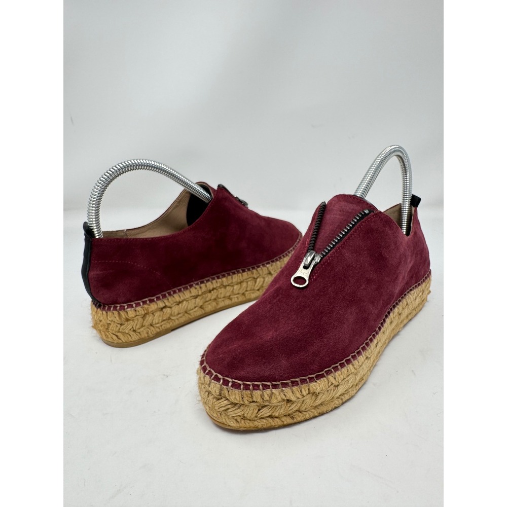 Eric Michael Serena Slip-On Suede Zip Espadrille Platform Made in Spain Size 37